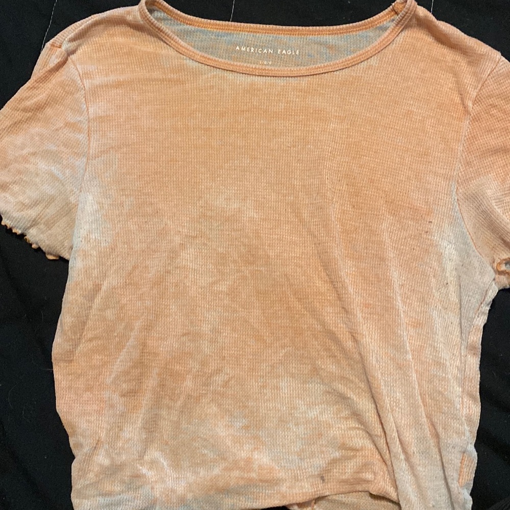 American Eagle Distressed Faded Crop Top